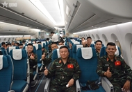 On the flight to earthquake-affected area in Venezuela